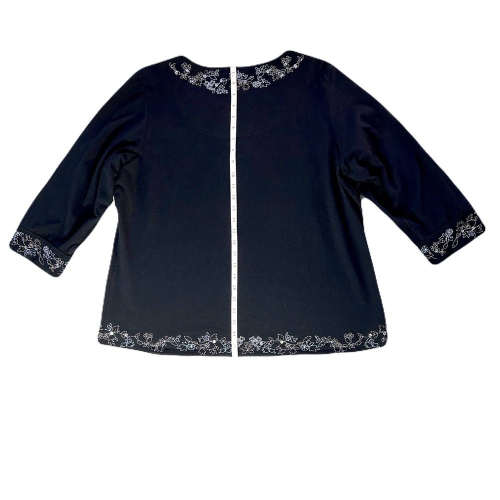 Susan Graver Black Tunic with Delicate Embroidery - Picture 6 of 8